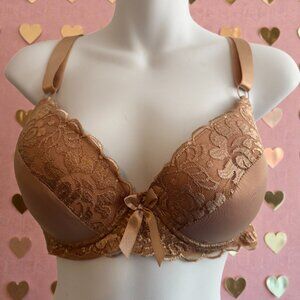 Lace Push-Up Bra | Nude / Caramel | Size 34DD